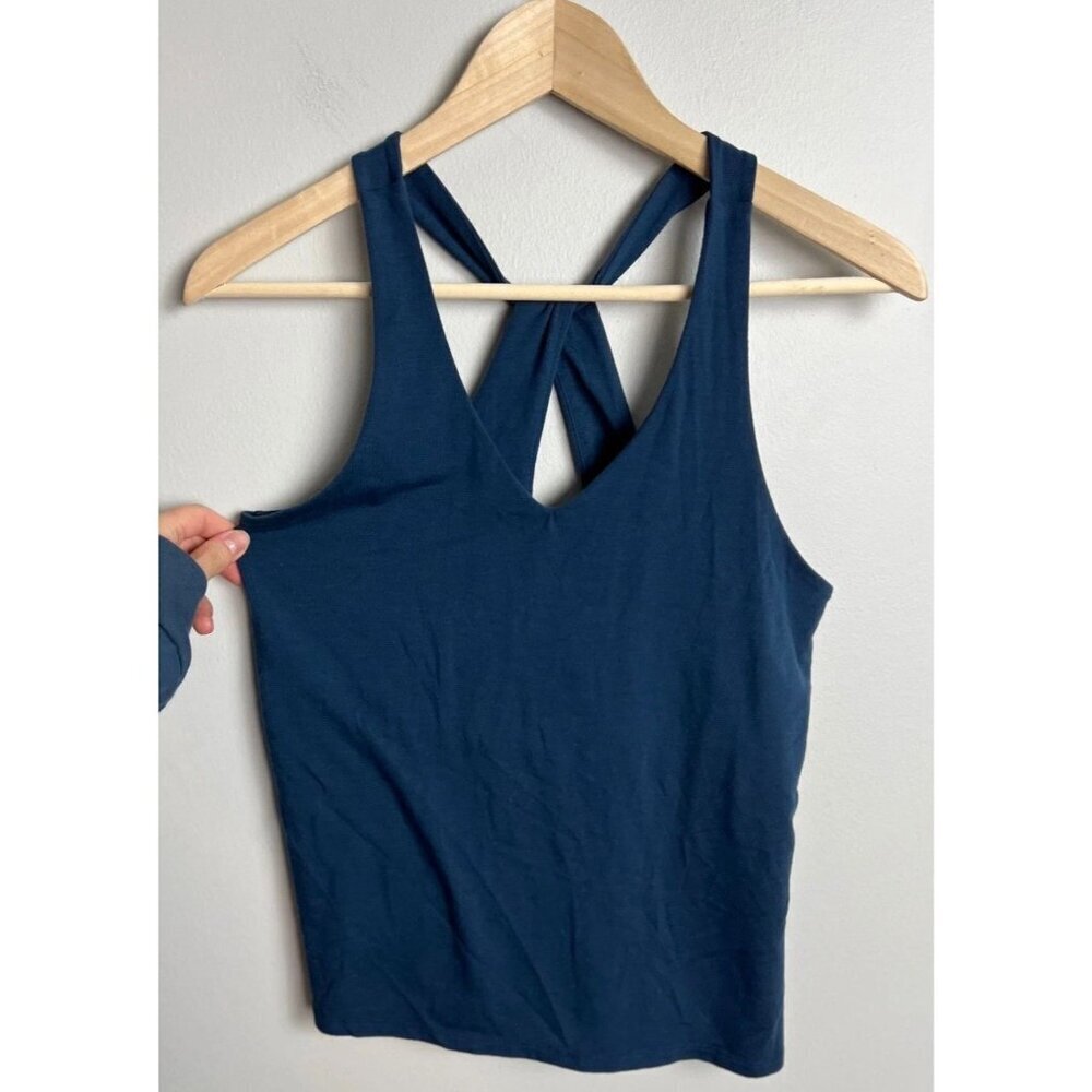 Athleta Essence Crossback Tank Top Dark Teal Navy Blue Size XS 291857 Women’s